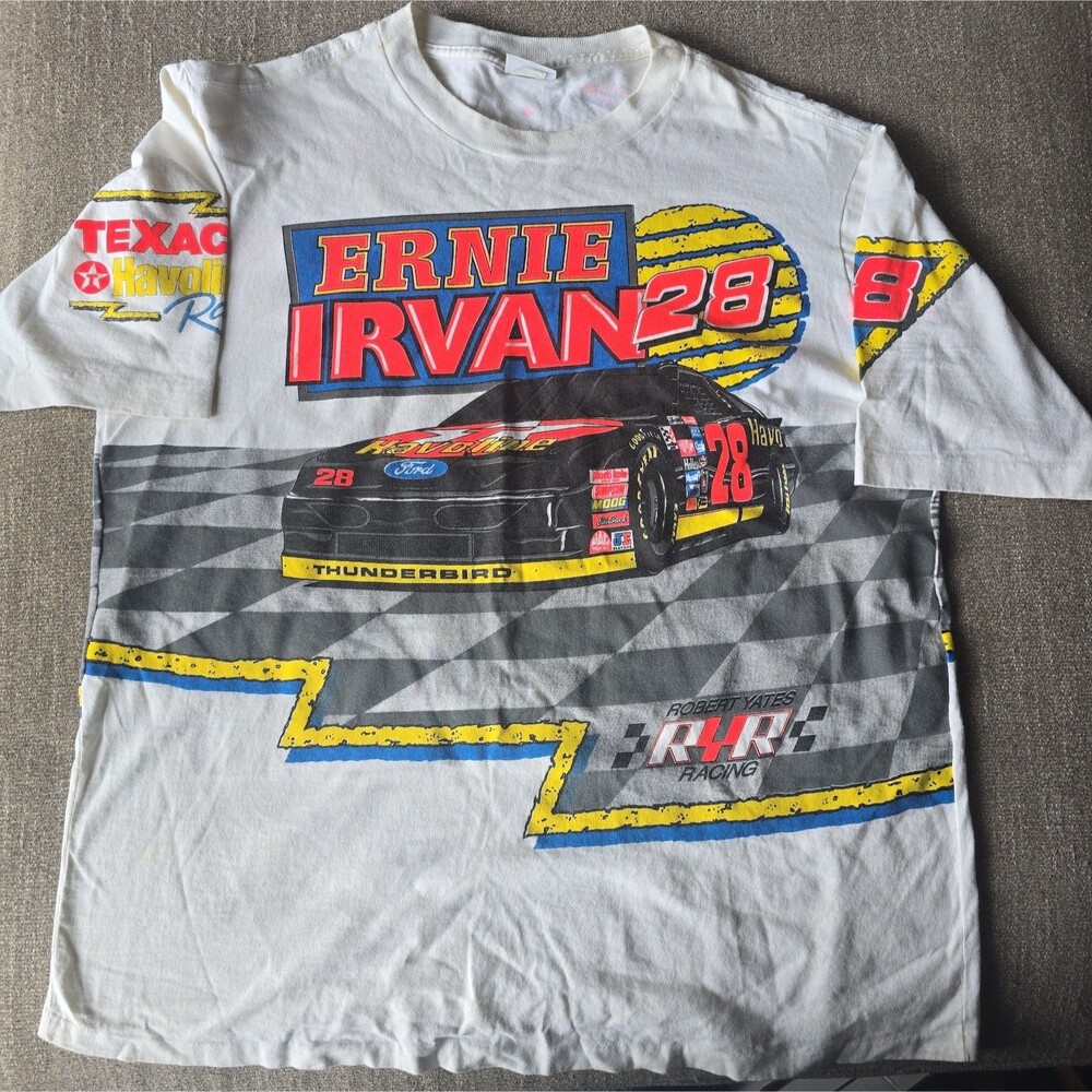 Vintage Ernie Irvan #28 NASCAR RYR Racing Texaco Havoline T-Shirt XXL USA